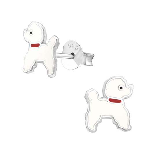 Sterling Silver Puppy Dog Stud Earrings