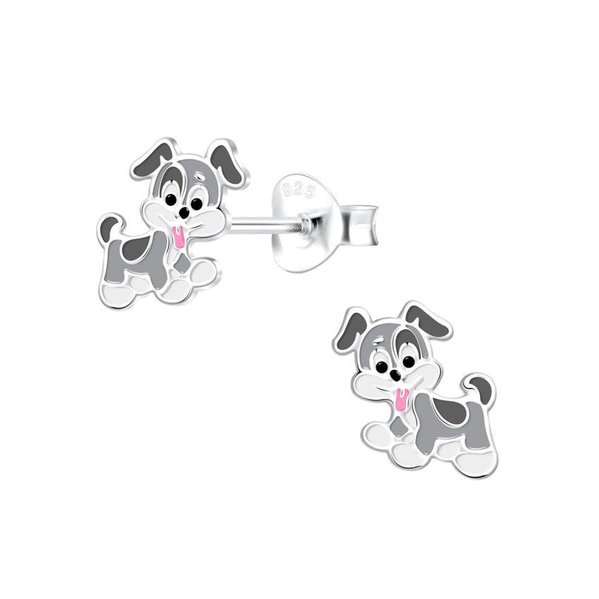 Sterling Silver Puppy Dog Stud Earrings