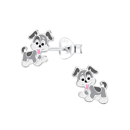 Sterling Silver Puppy Dog Stud Earrings