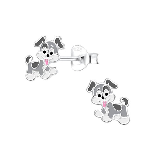 Sterling Silver Puppy Dog Stud Earrings