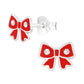 Sterling Silver Red Bow Kids Earrings