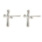 Sterling Silver Round Edged Cross Communion Girls Earrings