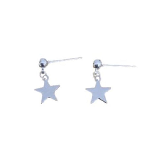 Sterling Silver Star Drop Small Earrings