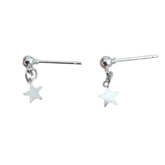 Sterling Silver Star Tiny Earrings