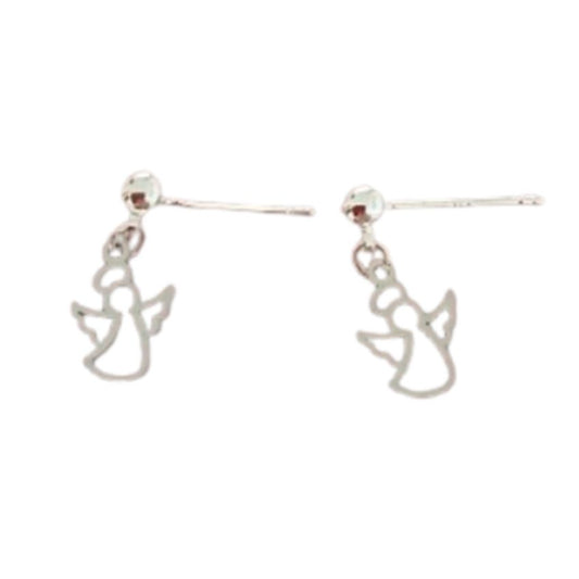 Sterling Silver Stem Angel Earrings