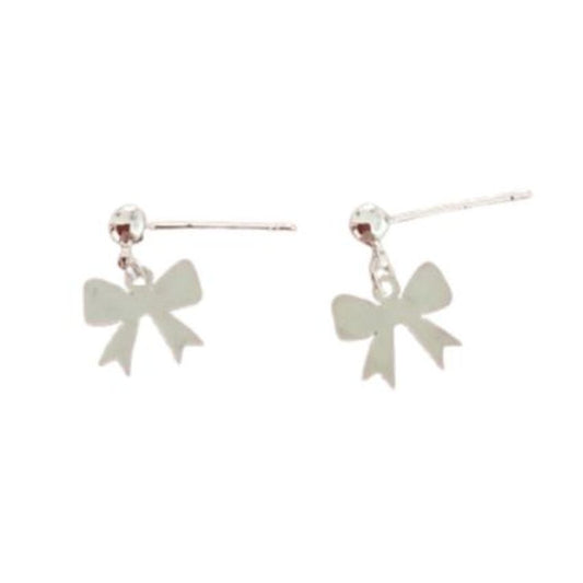 Sterling Silver Stem Bow Earrings