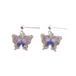 Sterling Silver Stem Crystal Butterfly Earrings