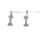 Sterling Silver Stem Diamante Bone Earrings