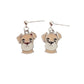 Sterling Silver Stem Enamel Dog Earrings