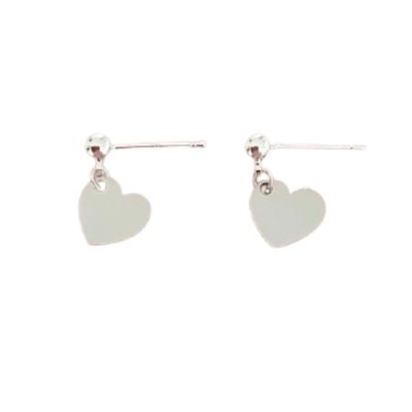 Sterling Silver Stem Heart Earrings