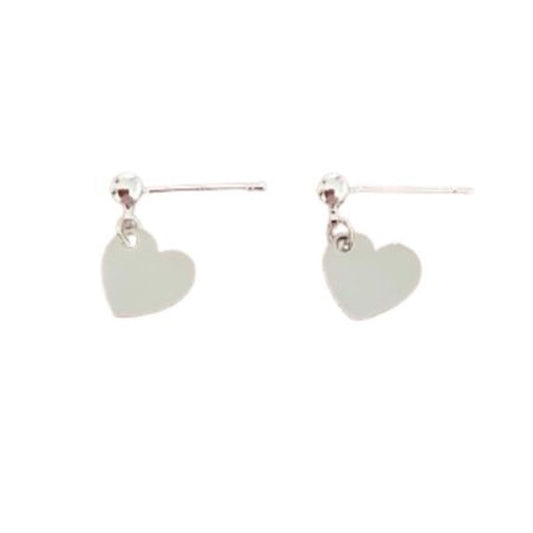 Sterling Silver Stem Heart Earrings