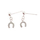 Sterling Silver Stem Horseshoe Drop Earrings