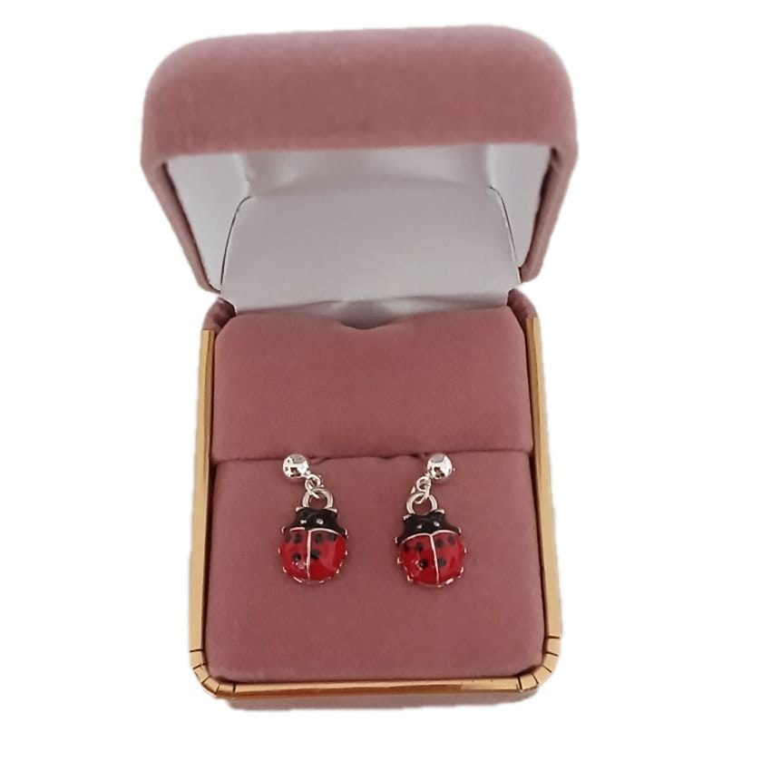 Sterling Silver Stem Ladybird Earrings(2)