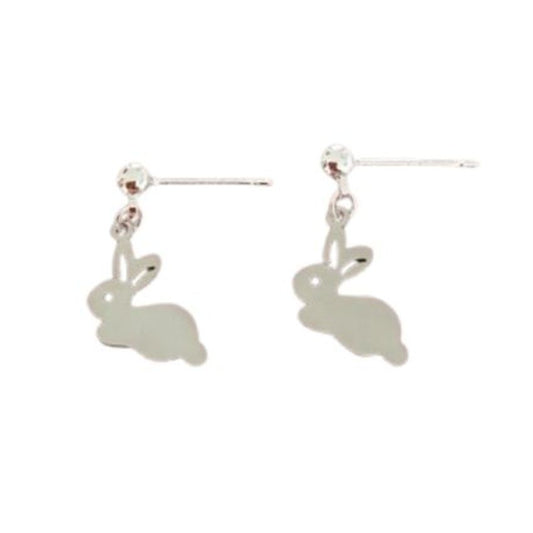 Sterling Silver Stem Rabbit Earrings