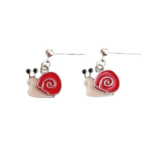 Sterling Silver Stem Snail Earrings