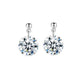 Sterling Silver Stem Solitaire Earrings