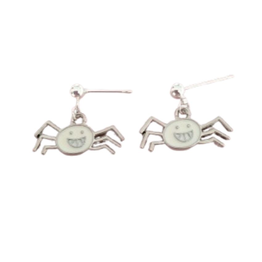 Sterling Silver Stem Spider Earrings