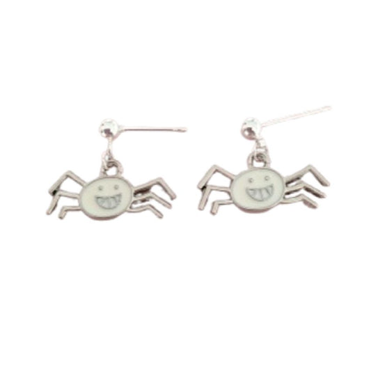 Sterling Silver Stem Spider Earrings