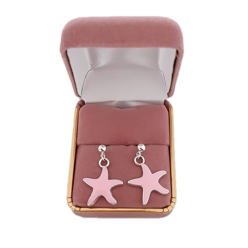 Sterling Silver Stem Starfish Charm Earrings(2)