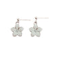 Sterling Silver Stem White Flower Earrings