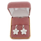 Sterling Silver Stem White Flower Earrings(2)