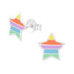 Sterling Silver Striped Star Earrings