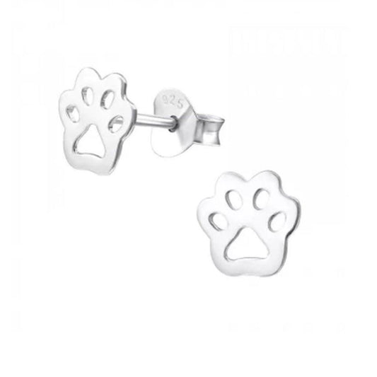 Sterling Silver Tiny Paw Earrings