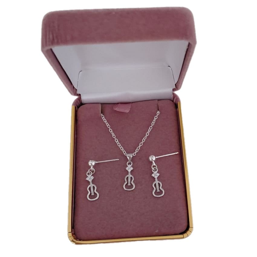 Sterling Silver Violin Jewellery Set(2)