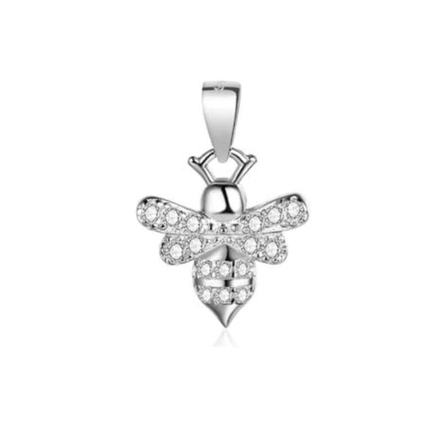 Sterling Silver With Cubic Zirconia Bumble Bee Pendant