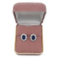 Sterling Silver Blue Centre Flower Earrings with a CZ Surround(2)