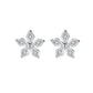 Sterling Silver Cubic Zirconia Small Petal Flower Earrings