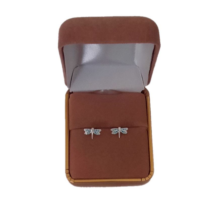 Sterling Silver Blue Dragonfly Earrings(2)