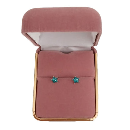 Sterling Silver Blue Star Earrings(2)