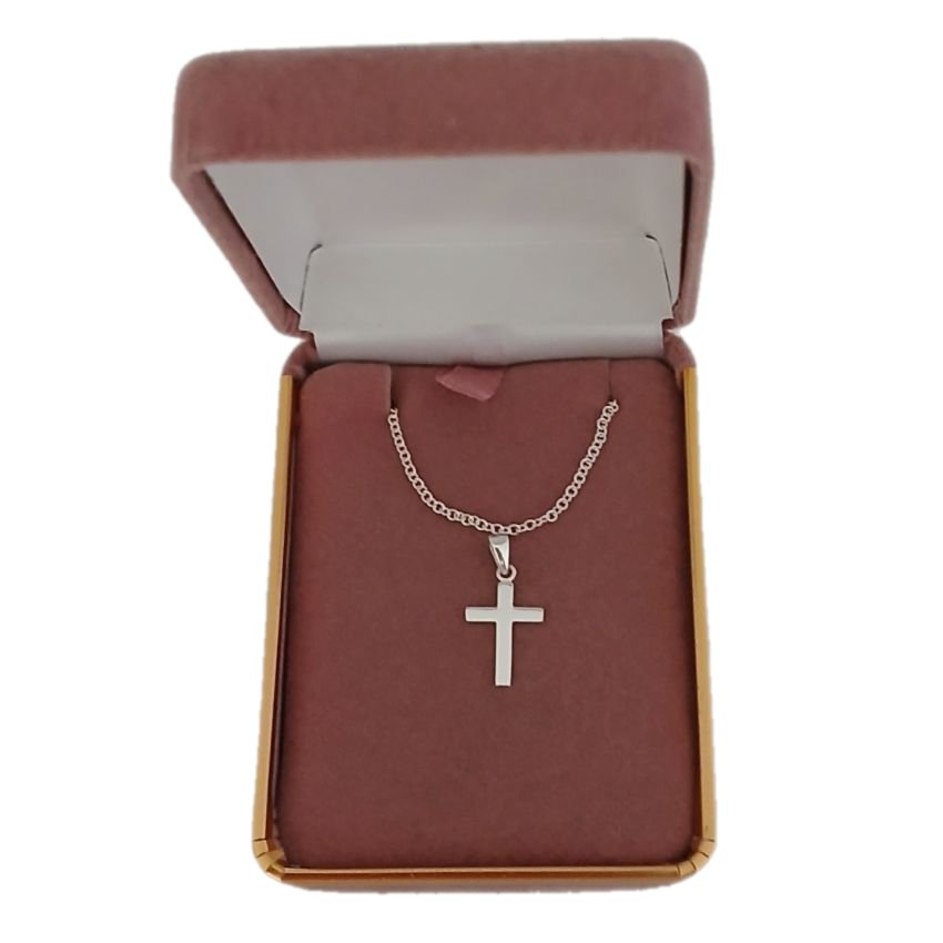 Sterling Silver Communion Plain Slim Cross(2)