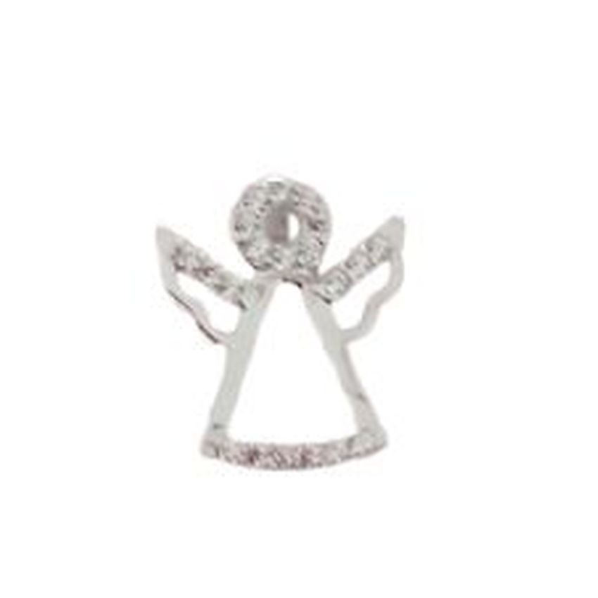 Sterling Silver Cubic Zirconia Angel Pendant