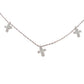Sterling Silver Diamante Cross Set Necklace