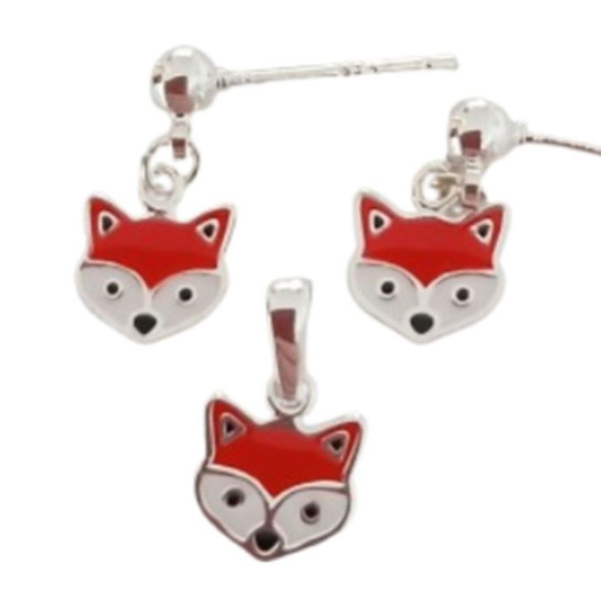 Sterling Silver Fox Childs Matching Jewellery Set