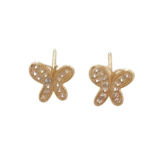 Sterling Silver Gold Overlaid Butterfly Earrings