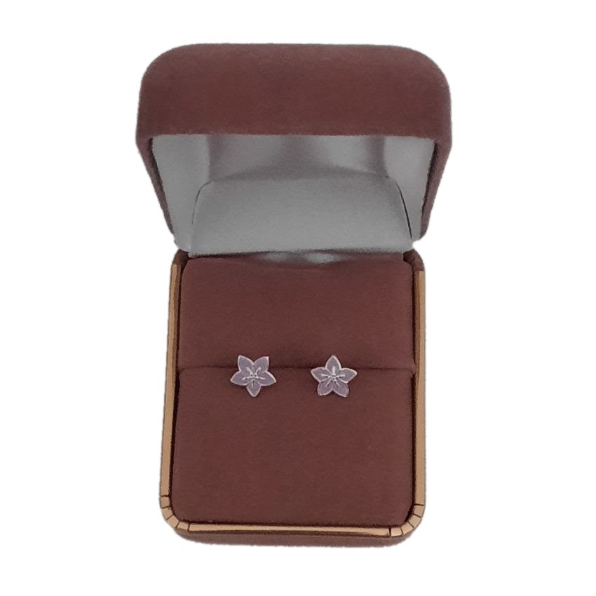 Sterling Silver Kids Flower Shaped Stud Earrings(2)