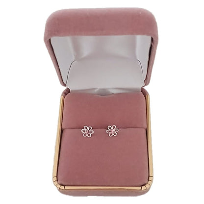 Sterling Silver Kids Flower Shaped Stud Earrings(2)