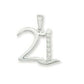 Sterling Silver Pave Set Cubic Zirconia 21st Birthday Necklace