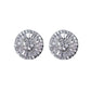 Sterling Silver Round Stud Sparkly Earrings