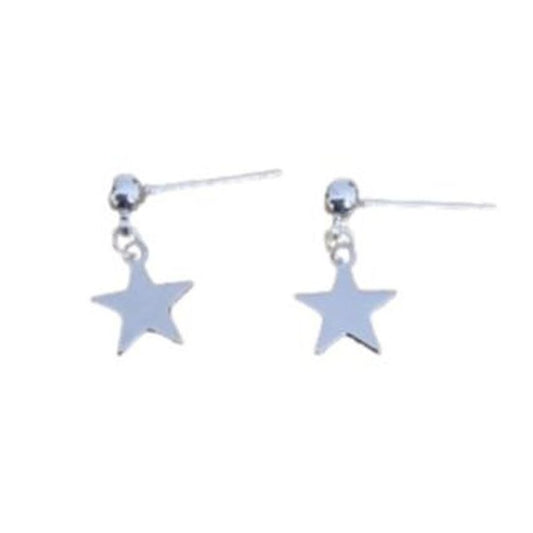 Sterling Silver Star Drop Small Earrings