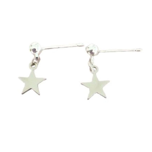 Sterling Silver Star Drop Small Earrings