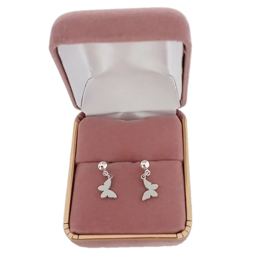 Sterling Silver Stem Butterfly Earrings(2)