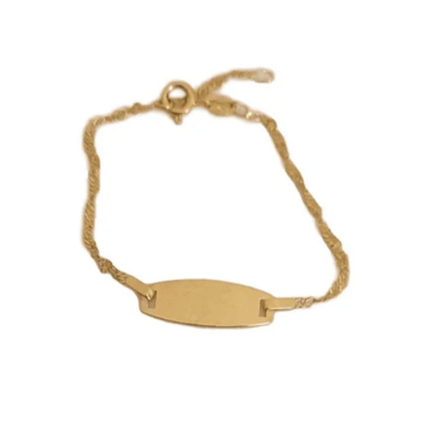 Sterling Silver With Overlaid Gold Plating Kids ID Bracelet