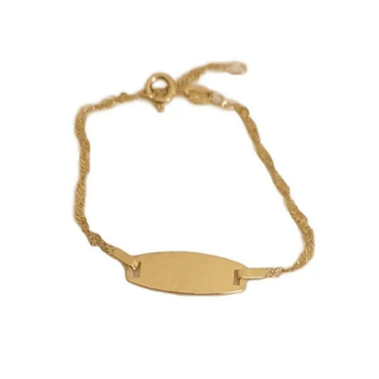 Sterling Silver With Overlaid Gold Plating Kids ID Bracelet
