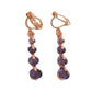 Stone Drop Purple Clip On Diamante Earrings