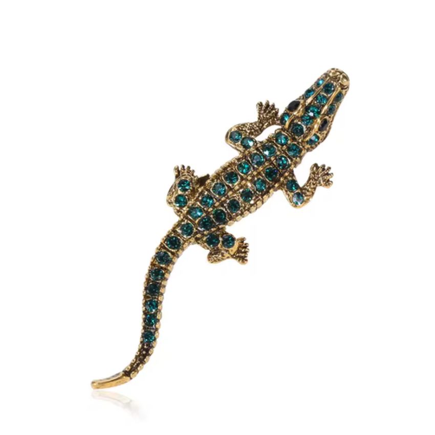 Stone Set Alligator Ladies Brooch