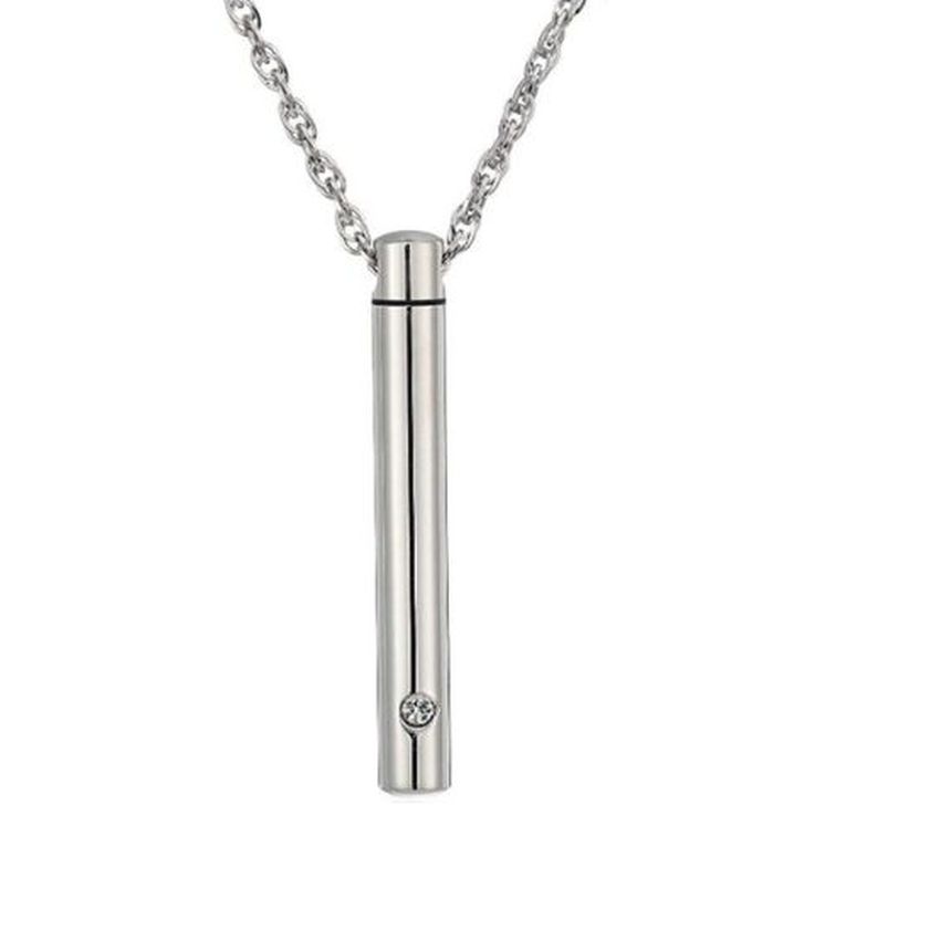Stone Set Cylinder Ashes Locket